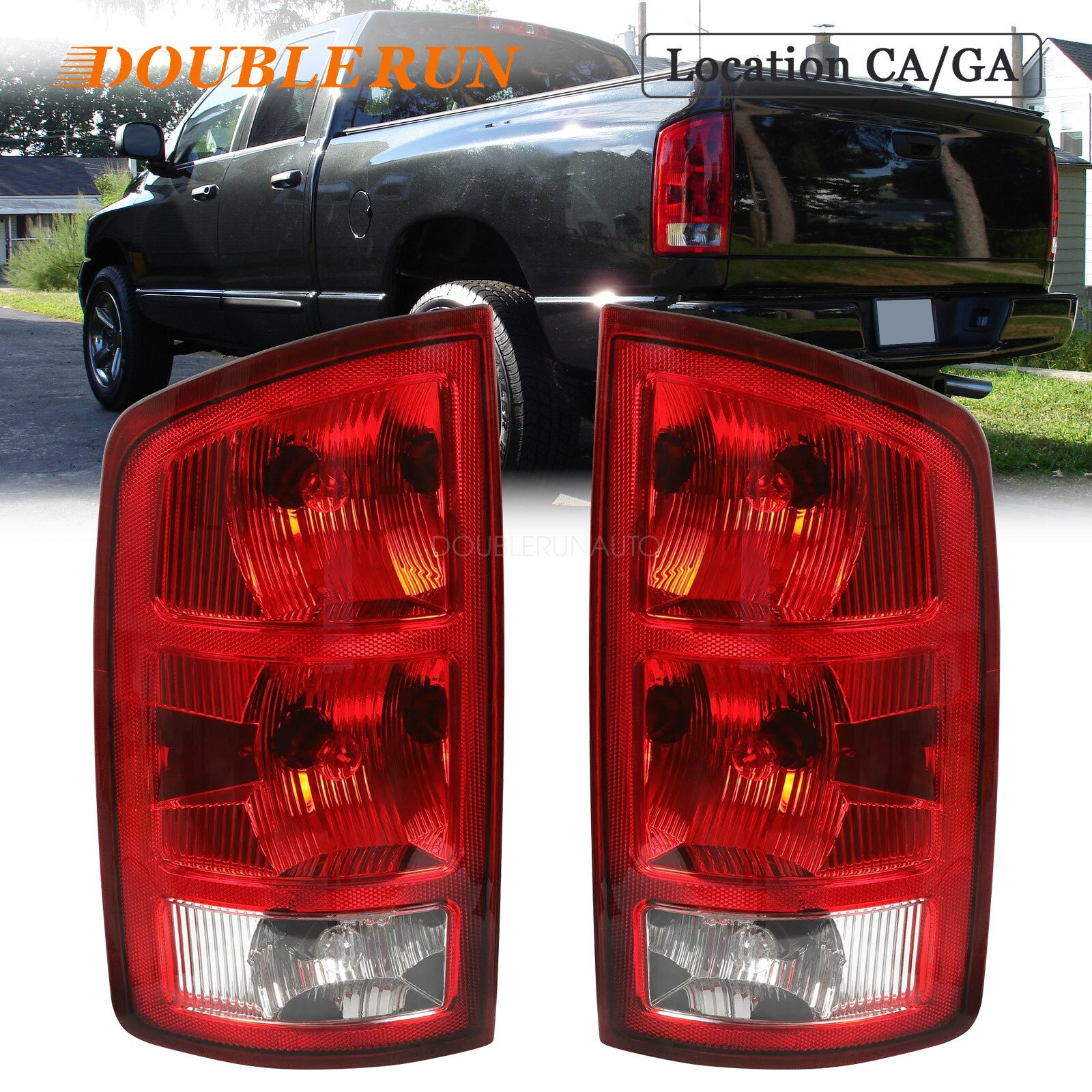 W/ Bulbs For 02-06 Dodge Ram 1500 03-06 Dodge Ram 2500 3500 Pair Tail Lights