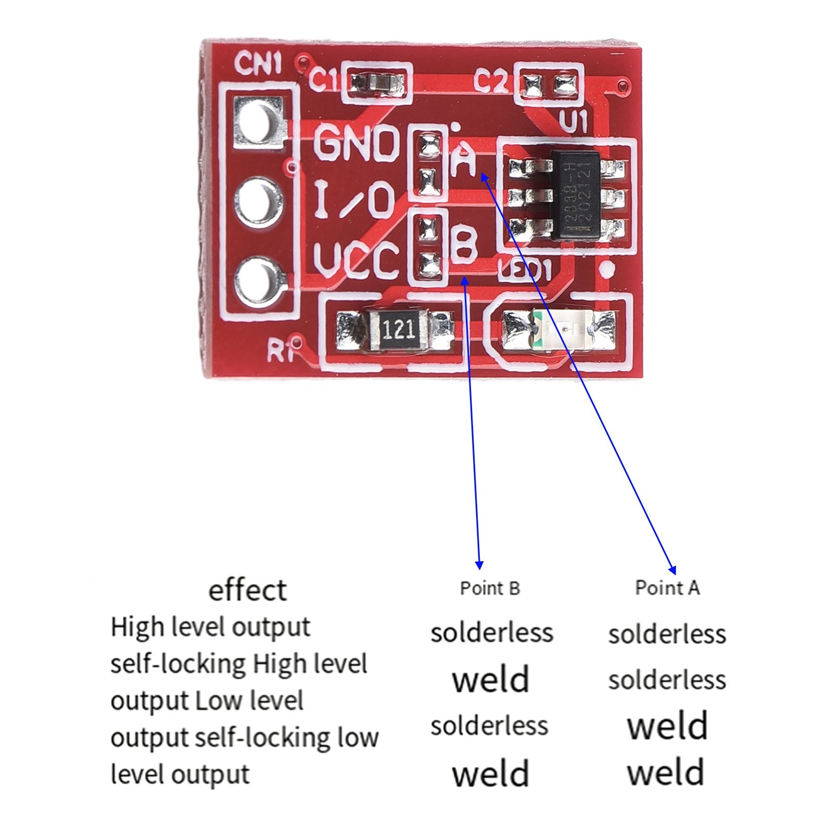 TTP223 Red Touch Button Self Locking Capacitive Switch Single (20Pc Pack)