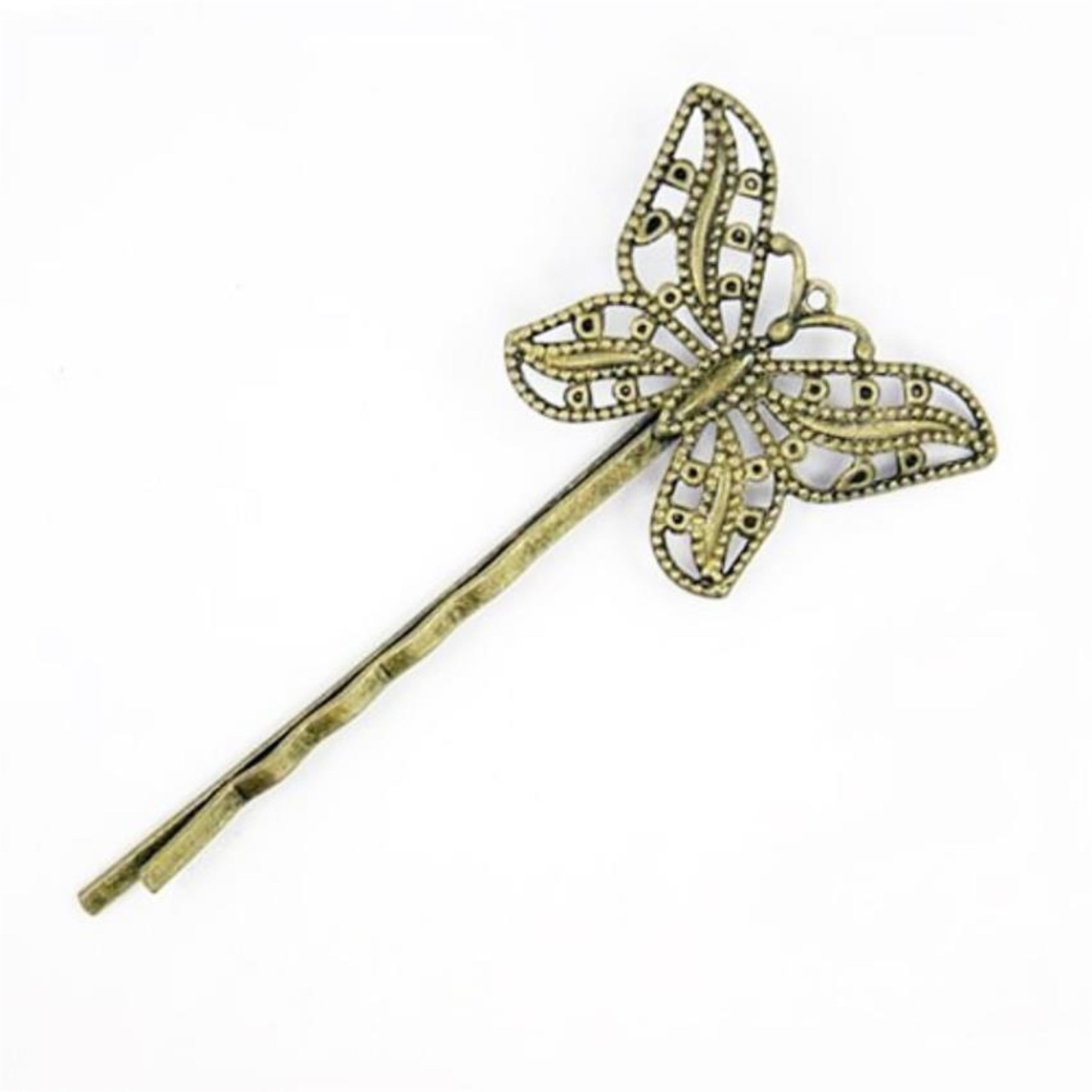 Filigree Butterfly Victorian Style Antique Brass Fancy Filigree Hair Pin