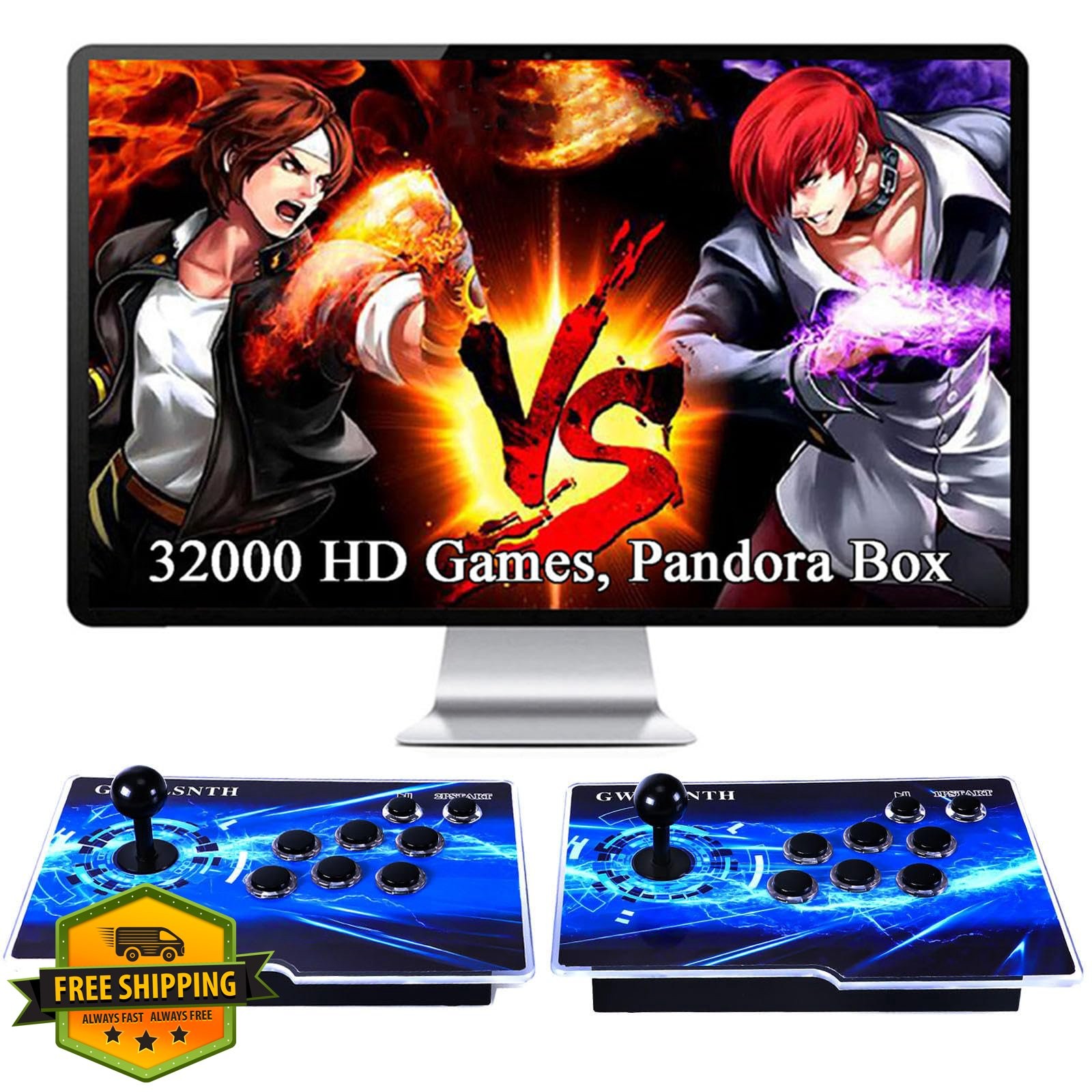 GWALSNTH 32000in1 Pandora Box Arcade Game Console 1-4 Player
