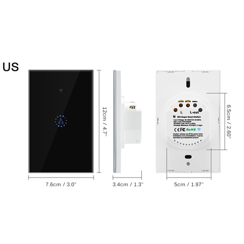 20A US Super Wifi Control Water Heater/Boiler/Air Conditional Touch Panel Switch
