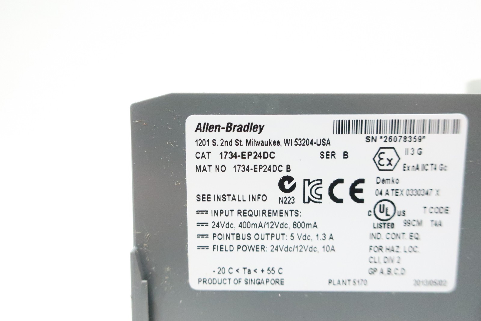 Allen Bradley 1734-EP24DC Power Supply Module Ser B