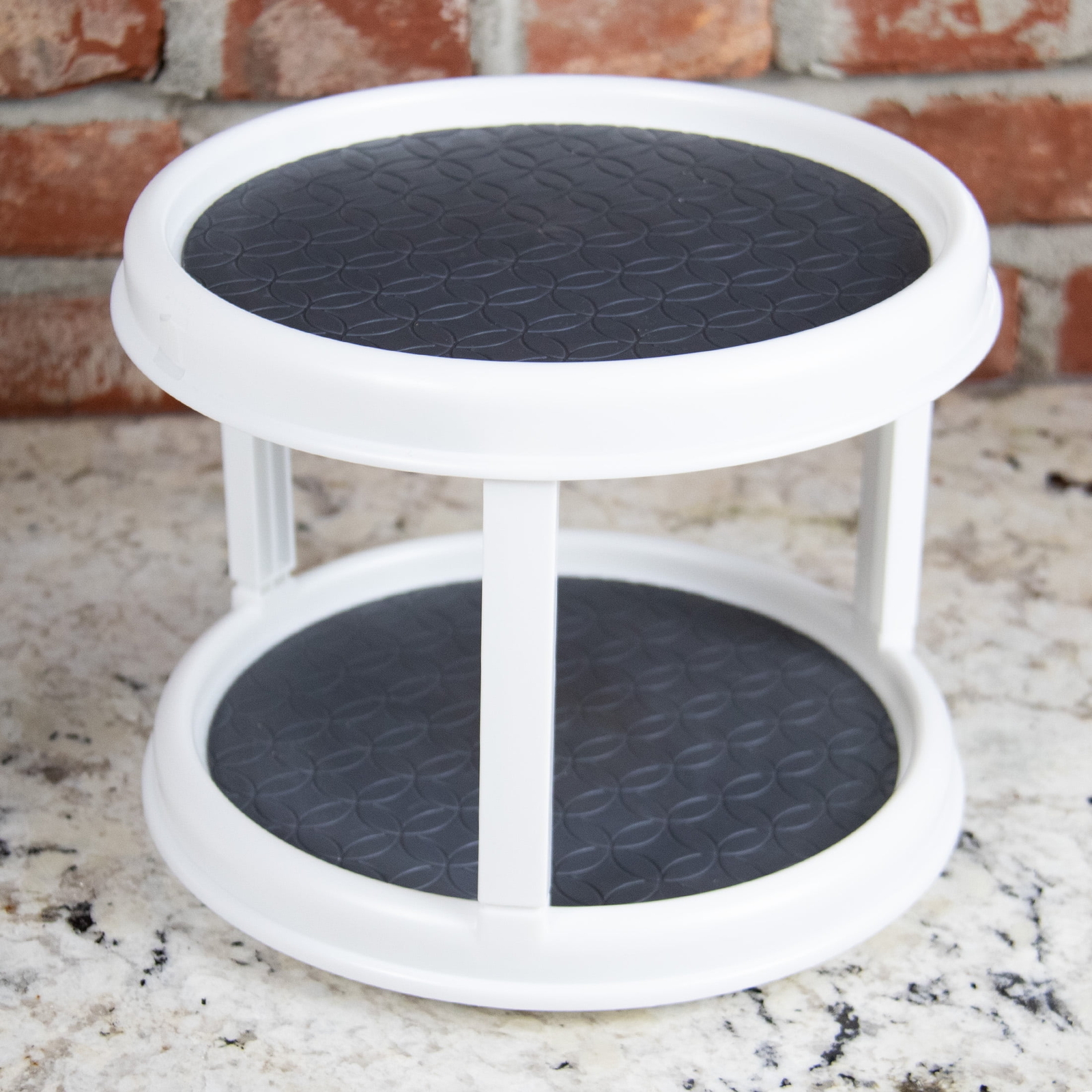 (2 pack) 2-Tier Plastic Spice Rack Organizer Turntable