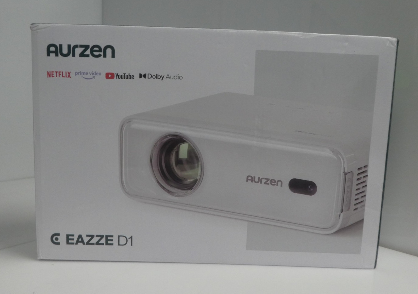 Aurzen EAZZE D1 Smart Projector with WiFi & Bluetooth New Open Box