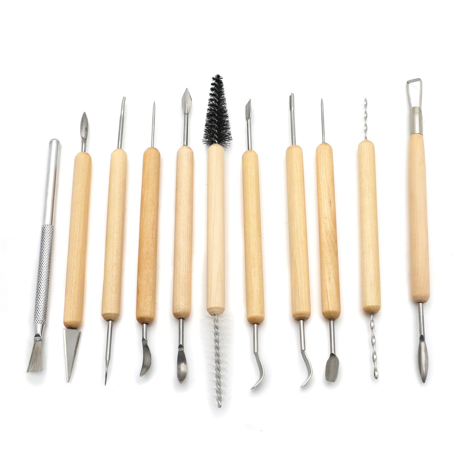 11Pcs Pottery Clay Sculpting Tool Set Wooden Handle Ceramic Carving Shaping Tool