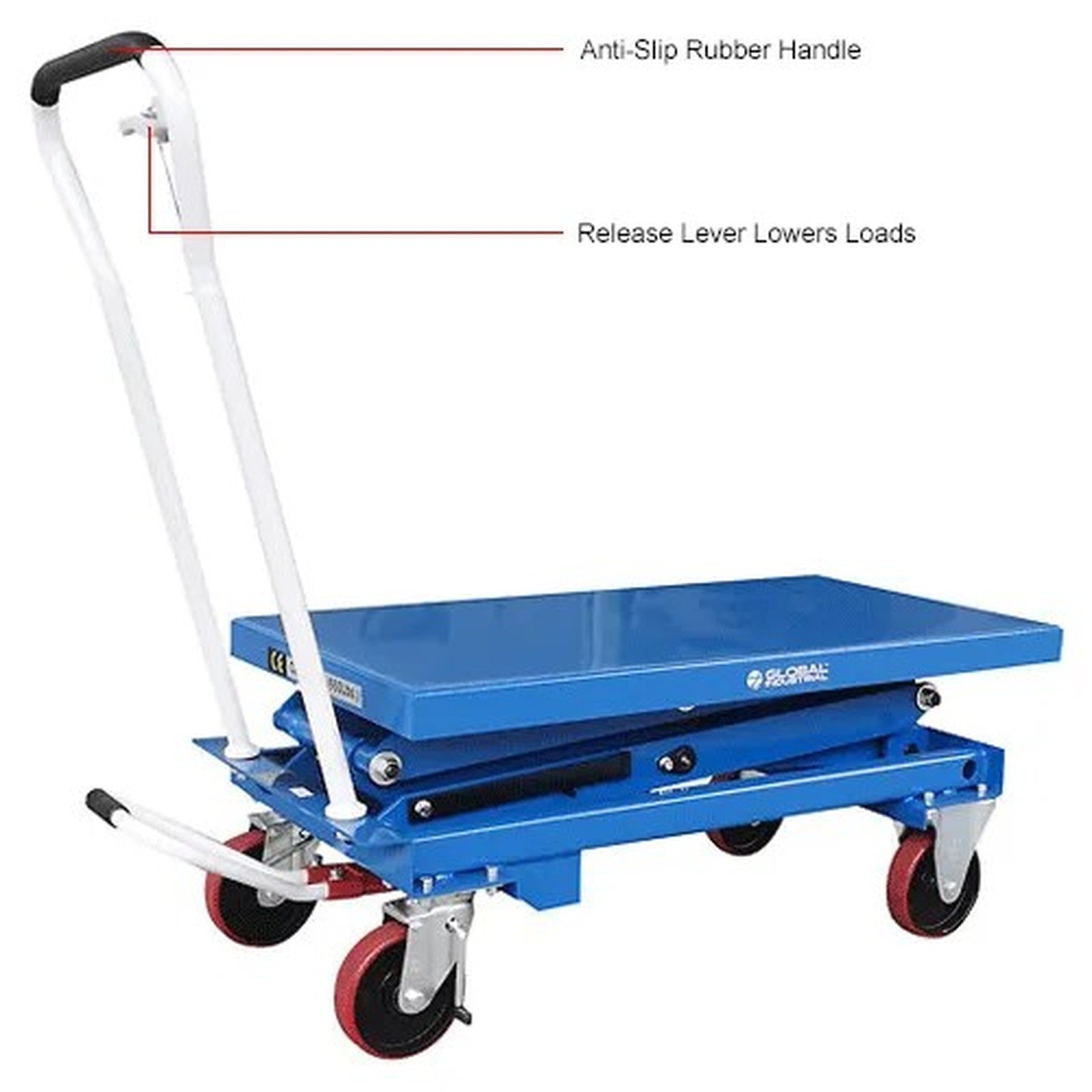 Mobile Double Scissor Lift Table, 39" x 20" Platform, 660 Lb. Capacity