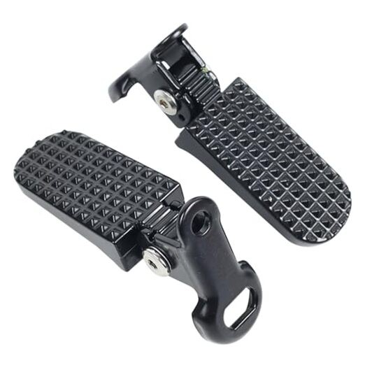 2Pcs Foldable Bike Rear Pedals, Aluminum Alloy Mini Foot Pedals, Non-Slip Black