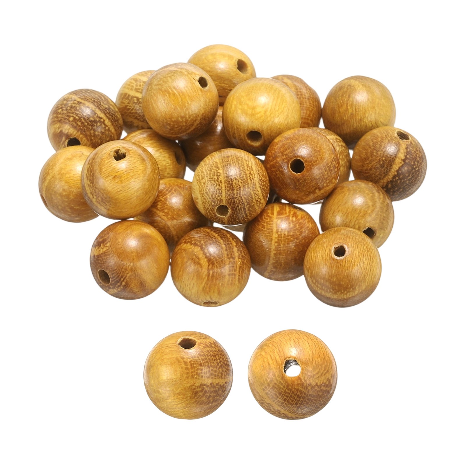 100pcs 8mm Yellow Sandalwood Round Polished Wooden Loose Beads for Craft
