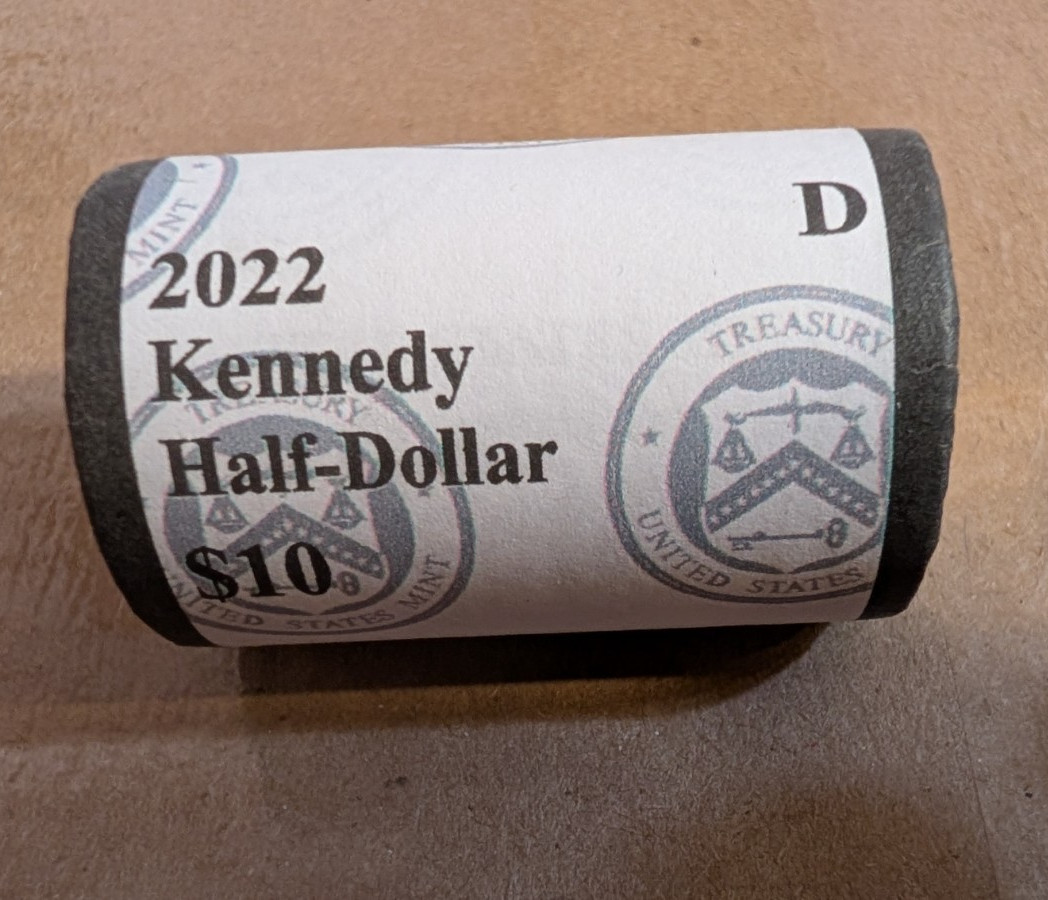 2022 D Kennedy Half Dollar US Mint Sealed $10 Roll BU