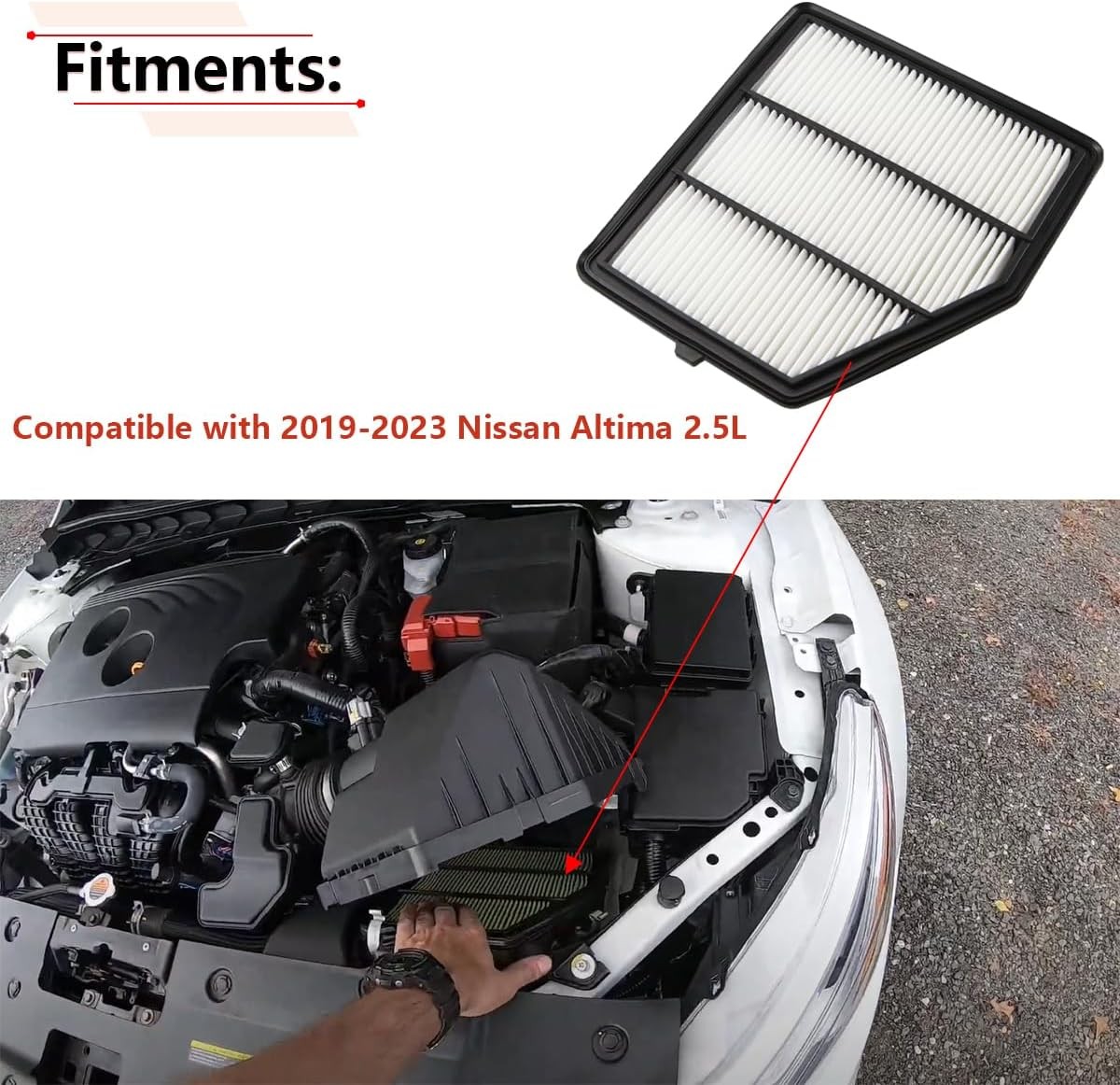 Engine Air Filter Compatible with Altima 2.5L 2019 2020 2021 2022 Year, for 1654