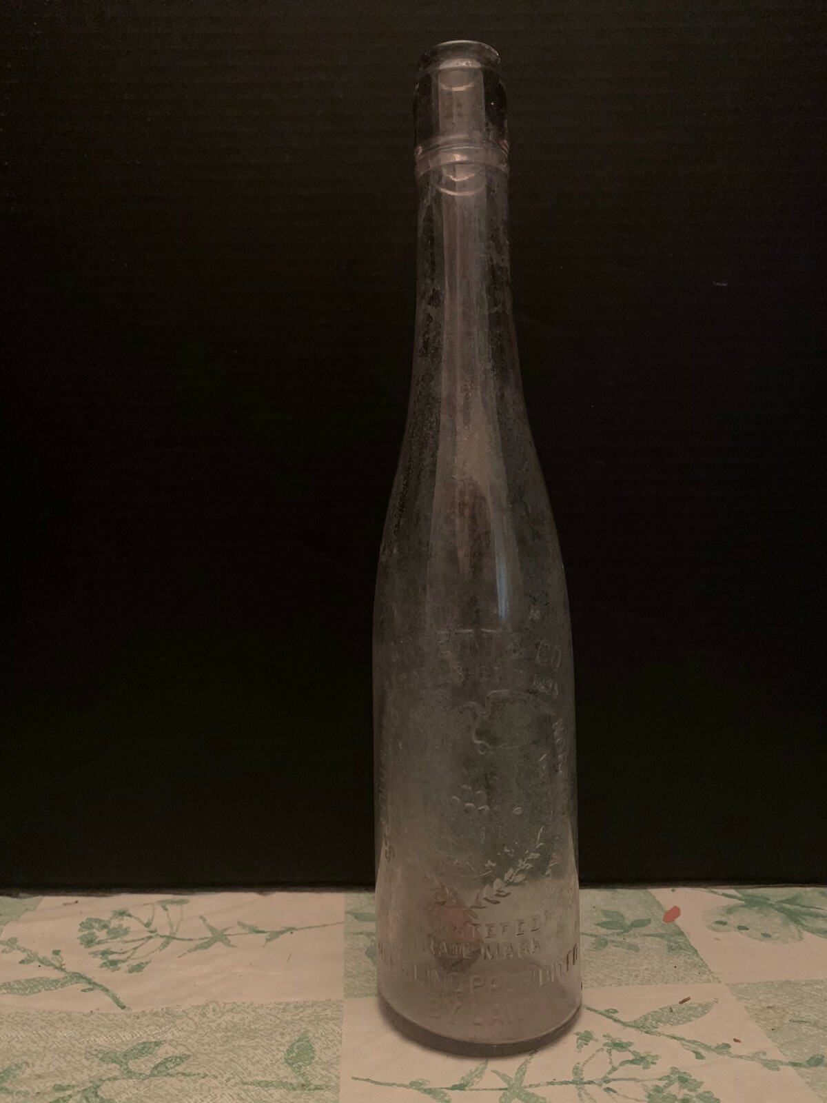 Vintage Garrett & Co Wine Embossed Bottle St Louis MO