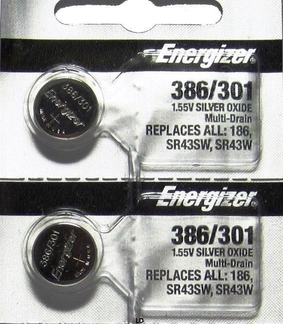 ENERGIZER 386/301 SR43SW SR43W (2 Piece) BATTERY NEW SEALED Authorize Seller