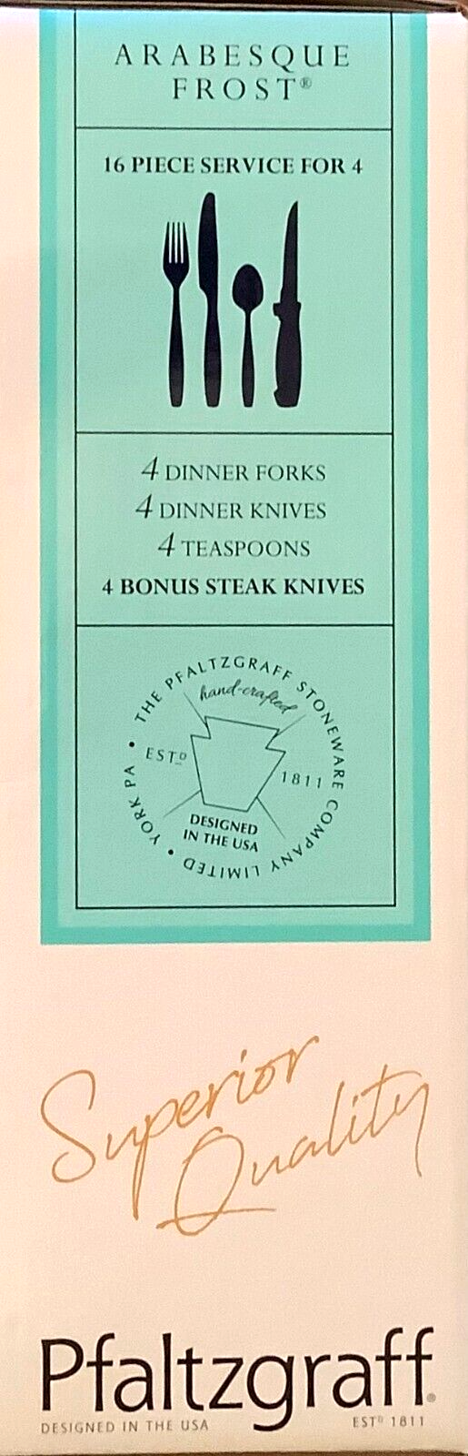 Pfaltzgraff - Arabesque Frost / 12-Piece Stainless Flatware Silverware Set