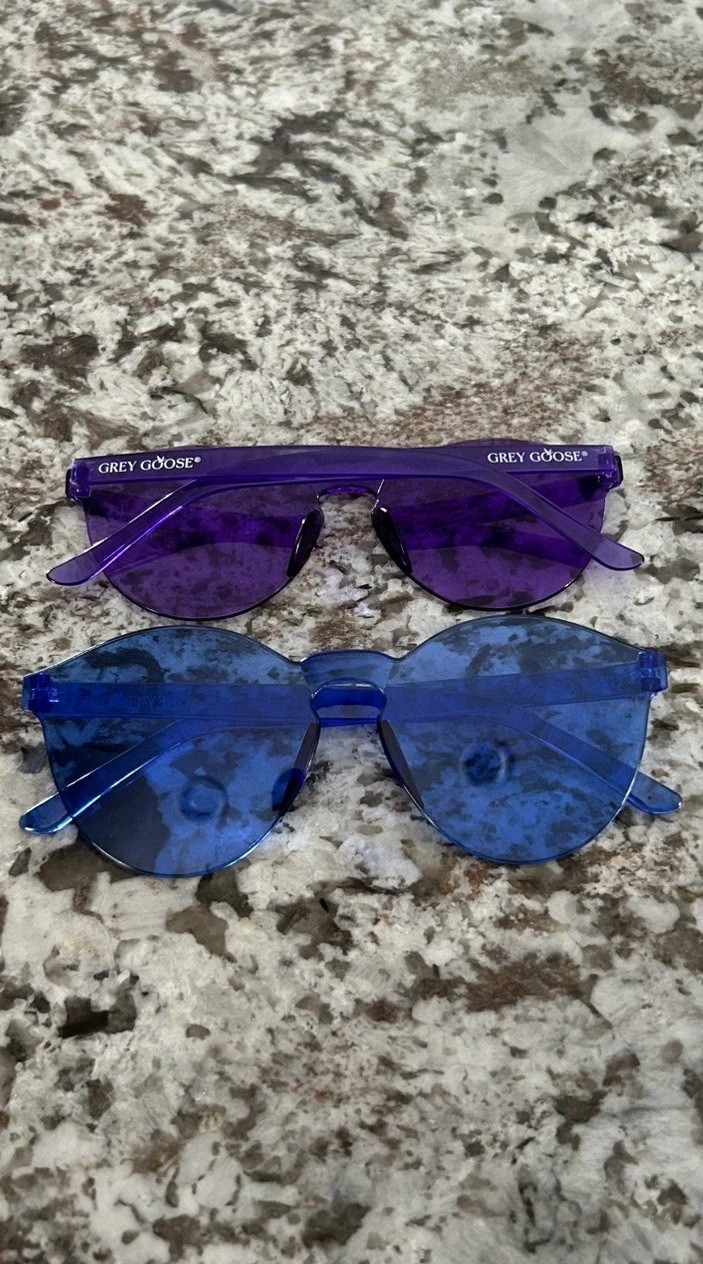GREY GOOSE VODKA Collectible Sunglasses, Set of 2 (1 Blue & 1 Purple)