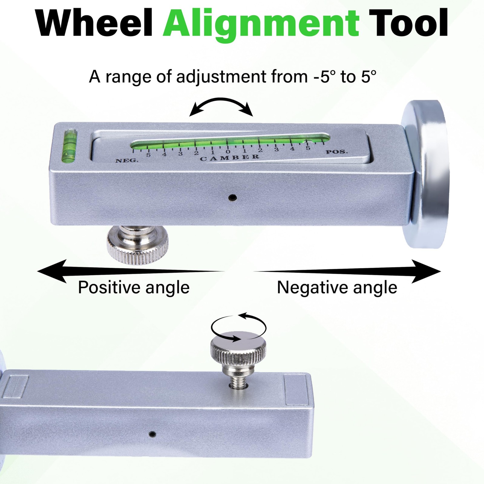Sixzoo Wheel Alignment Tool, Universal Camber Alignment Tool, Adjustable Magneti