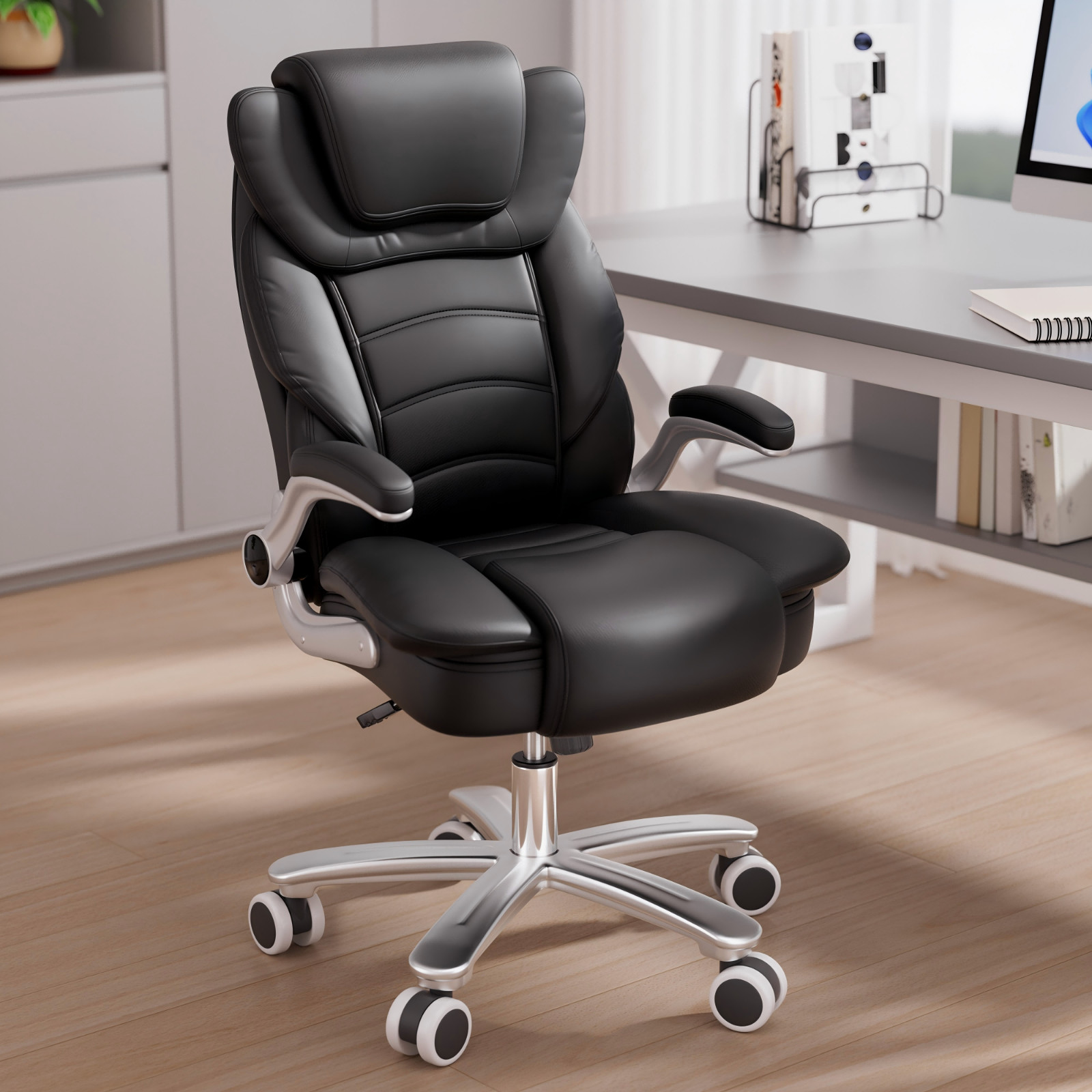 Ergonomic Executive Office Chair Computer Heavy Duty Leather Desk Chair 400lbs