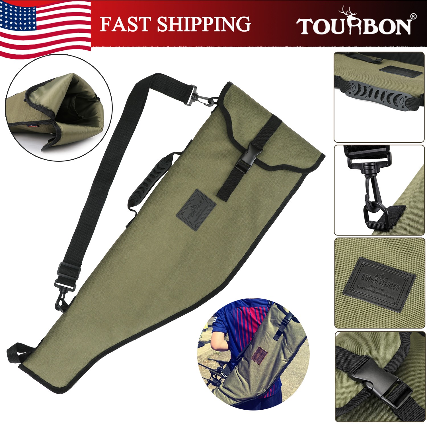 Tourbon Nylon Gun Bag Padded Slip Tactical Gun Cover Rifle Shotgun Storage Case