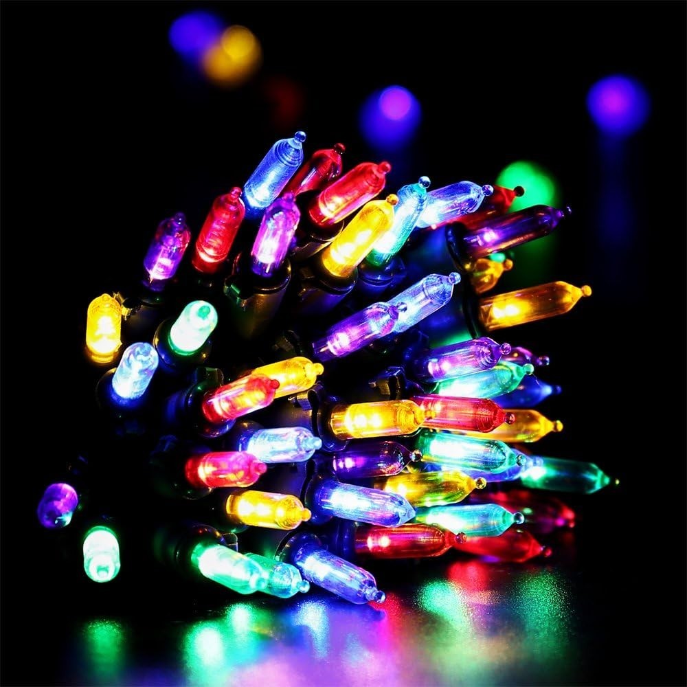 2 Pack Christmas String Lights with Built-in Timer - Total 100 LED 36ft Fairy Ba