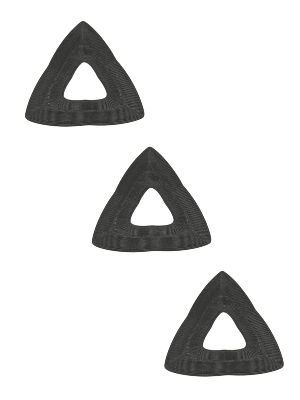 Ecopick Triangle Hole Guitar Picks, 0.80mm Medium Thickness, Black 3-Pack Lot