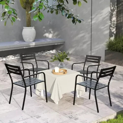 SHPAI 4-Pieces Patio Dining Chairs,Patio Furniture Chairs Set for Lawn Patio