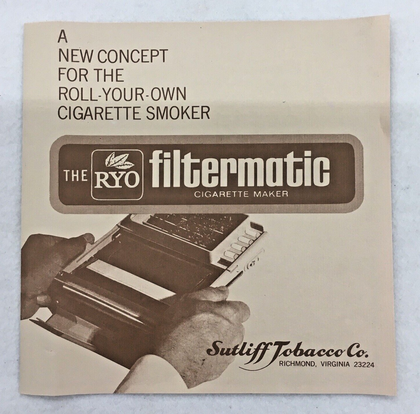 RYO Filtermatic Cigarette Maker (New Old Stock) 10 Available