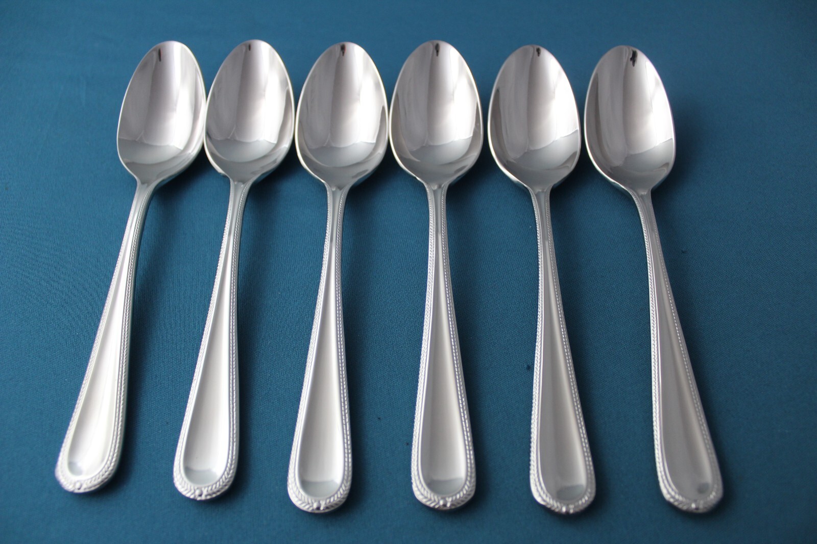 Gorham BRAID Place Oval Soup Spoons (Set of 6) Glossy 18/10 China NEW 7 1/4"