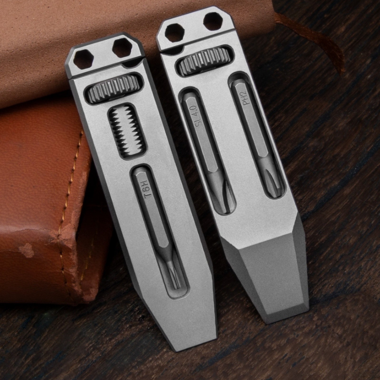 Titanium Alloy Mini Multi Tool Screwdriver Adjustable Wrench Keychain EDC