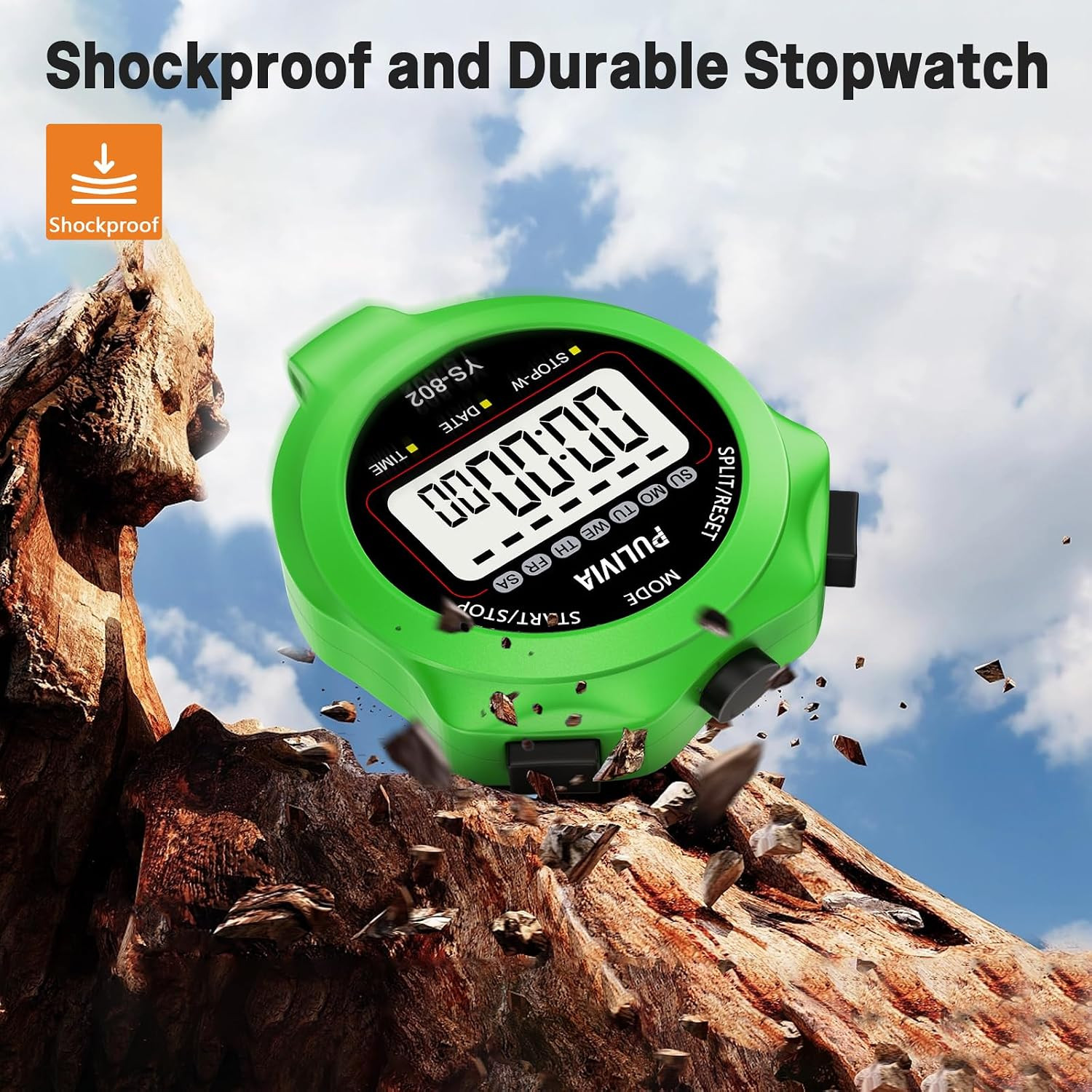 Stopwatch Timer, Digital Stop-Watch for Sports, Green | Multi-Function Stopwatch