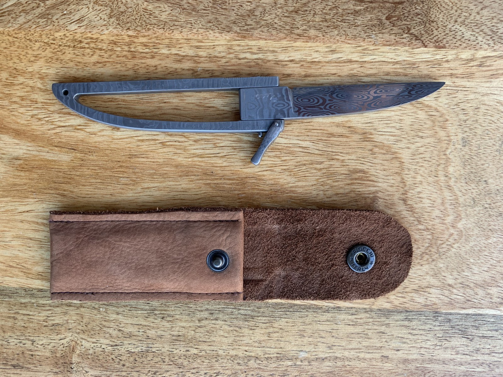 Custom Full Damascus Side Lock Folding Knife. Italian Knifemaker ZICO