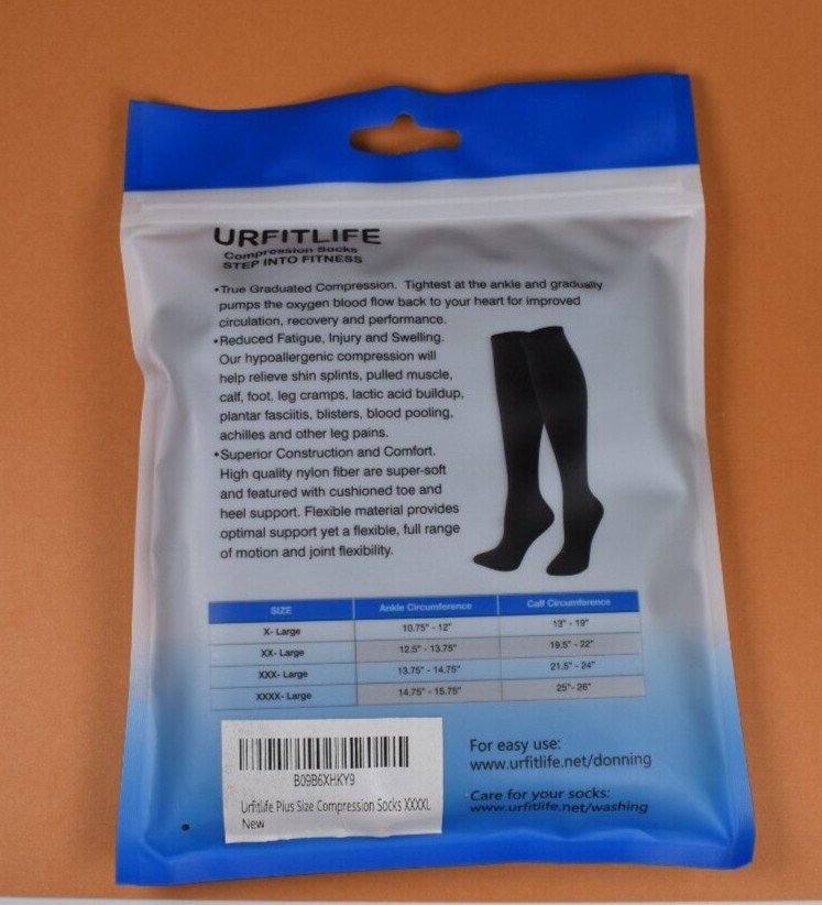 URFITLIFE Compression Socks Knee High 4XL NEW SEALED