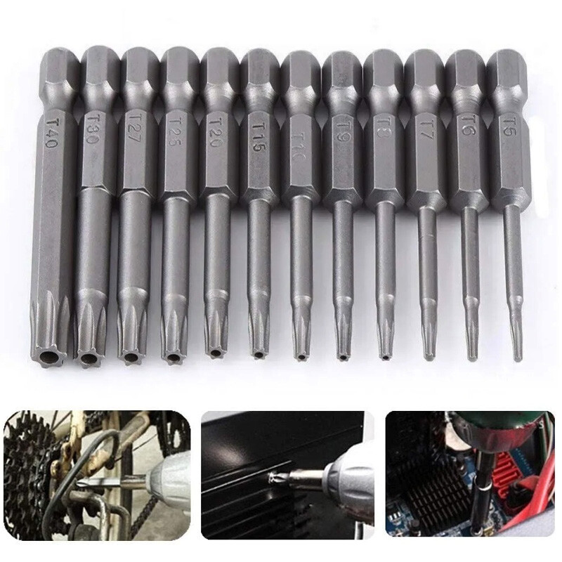 T5 T6 T7 T8 T9 T10 T15 T20 T25 T27 T30 T40 For Power Drill & Impact Driver 12pcs