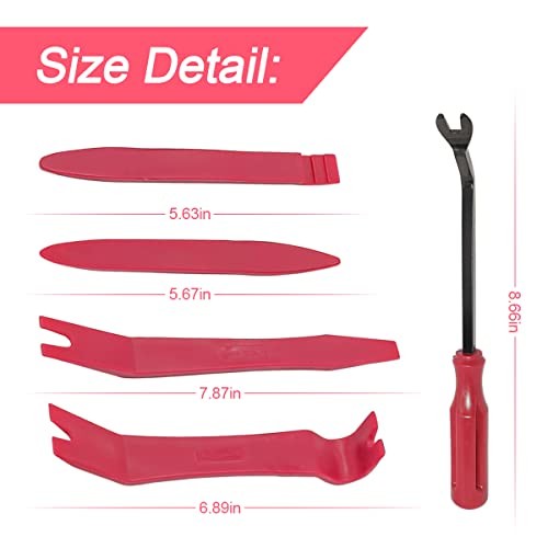 5PCS Auto Trim Removal Tool Kit, Car Interior Door Panel Clip Fastener Removal