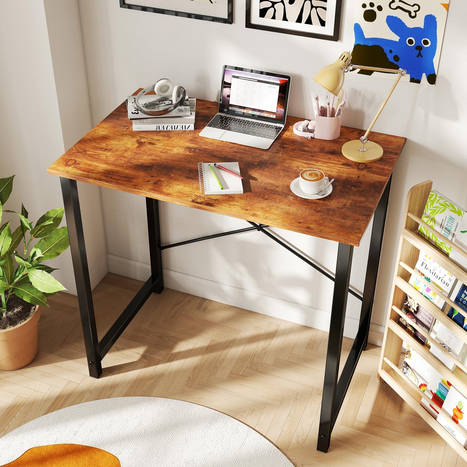 31 Inch Small Computer Desk for Home Office, Modern Study Writing Gaming Work...