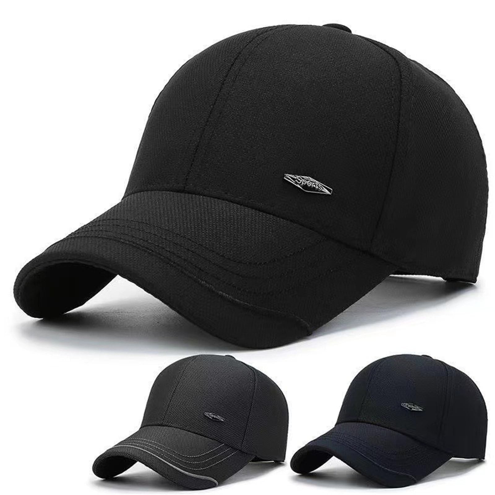 Retro Structured Baseball Cap Low Profile Plain Golf Hats Adjustable Cotton D...