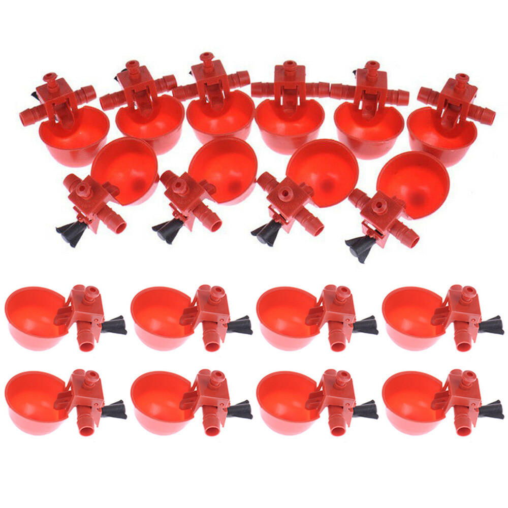 10/20PC Poultry Water Drinking Cups Chicken Hen Plastic Automatic Drinker Quail