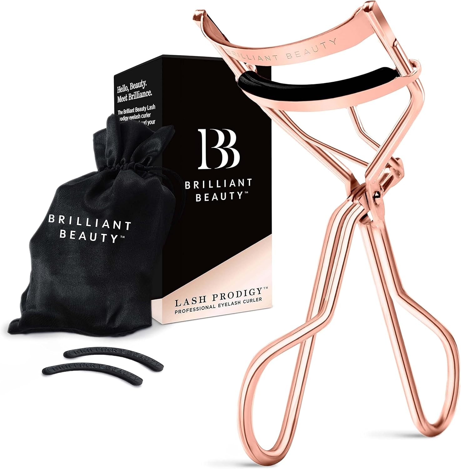 Eyelash Curler with Satin Bag & Refill Pads - Award Winning - No Pinching