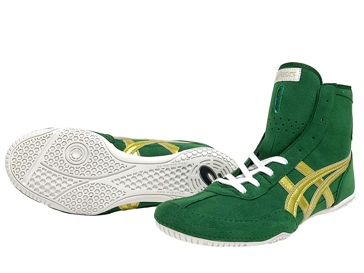 ASICS Wrestling Boxing Shoes EX-EO (Successor to TWR900) Green x Gold x Gold