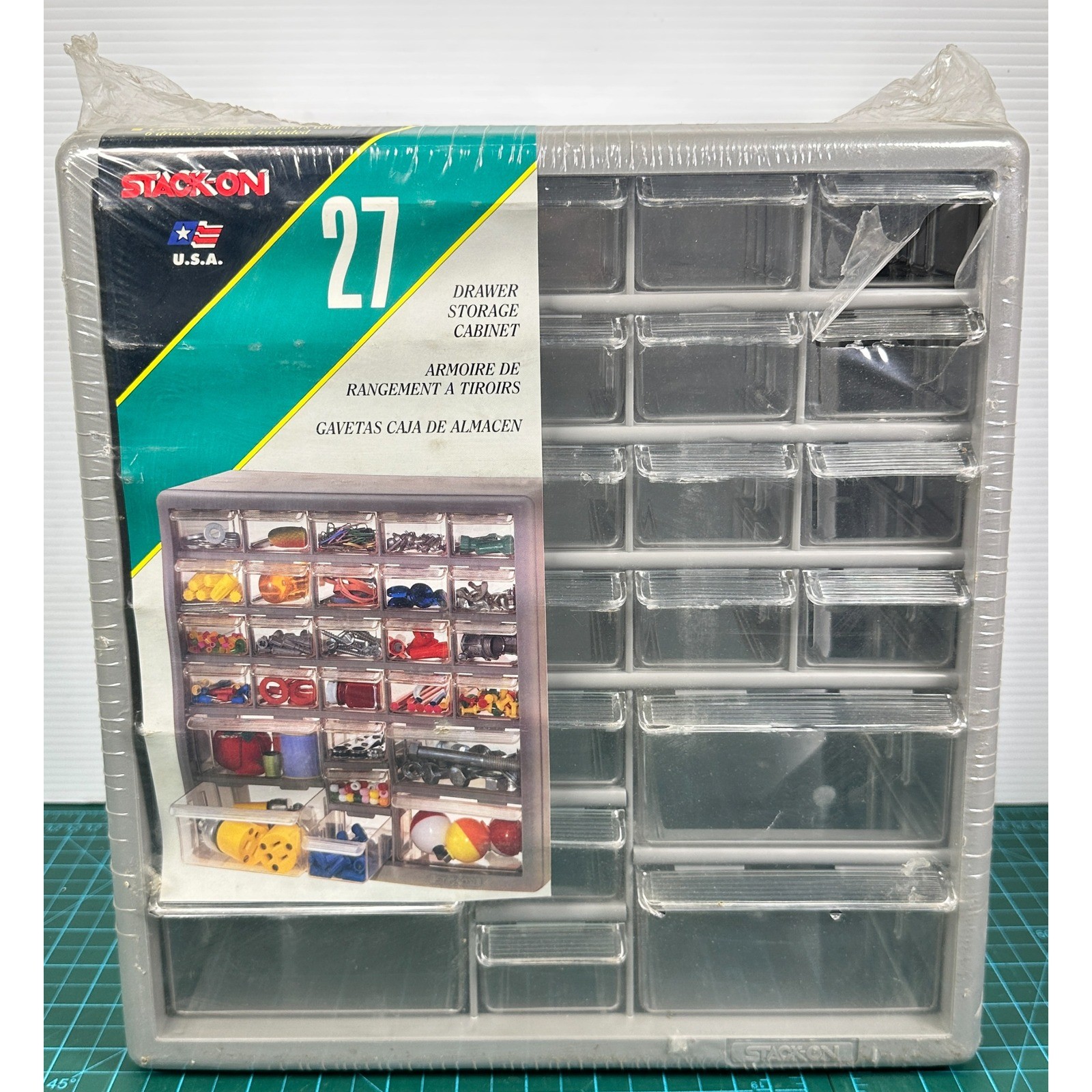 Stack-On 27 Drawer Storage Cabinet Grey Plastic Small Parts Organizer DS-27 USA