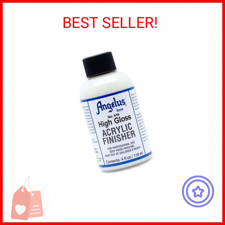 Angelus Brand Acrylic Leather Paint High Gloss Finisher No. 610 - 4oz, Packaging
