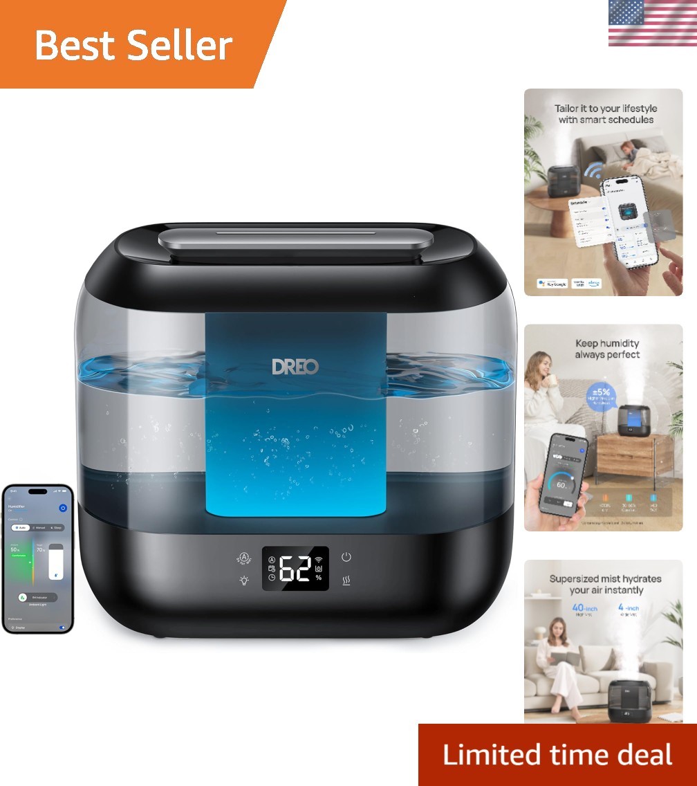 Smart Top Fill Humidifier for Bedroom – Voice Control & Digital Display Features