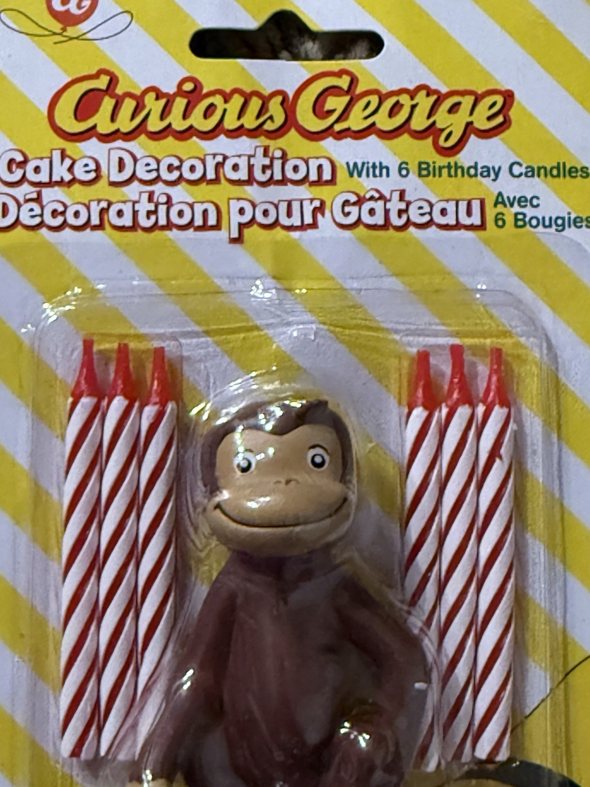 Universal studios Curious George Cake Topper with 6 Candles - Monkey So Cute