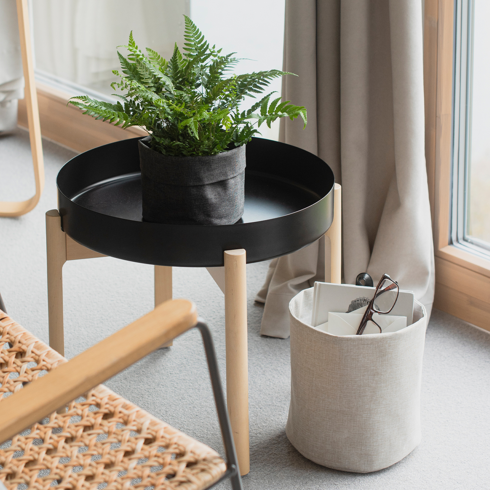 Bigso Soft Hang Around Hanging Storage Basket | Small | Grey