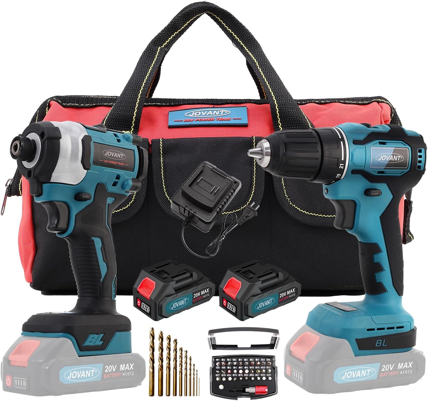 Cordless Drill and Impact Driver, Electric Drill and Impact Driver Combo Kit wit