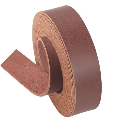 Soft Faux Leather Strips: 1 Inch Wide 100 Inch Long Leather Strap | Easy Brown