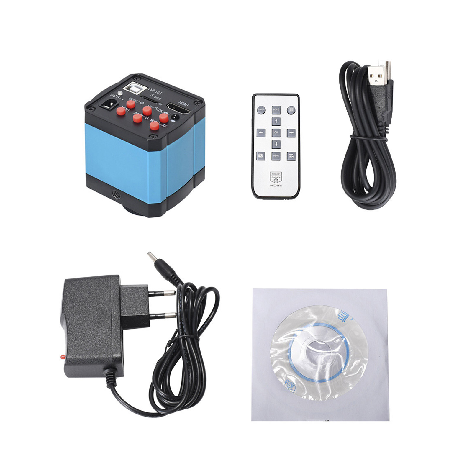 Industrial Microscope Camera 14MP HD USB Output Support TF Card x-TOP Blue