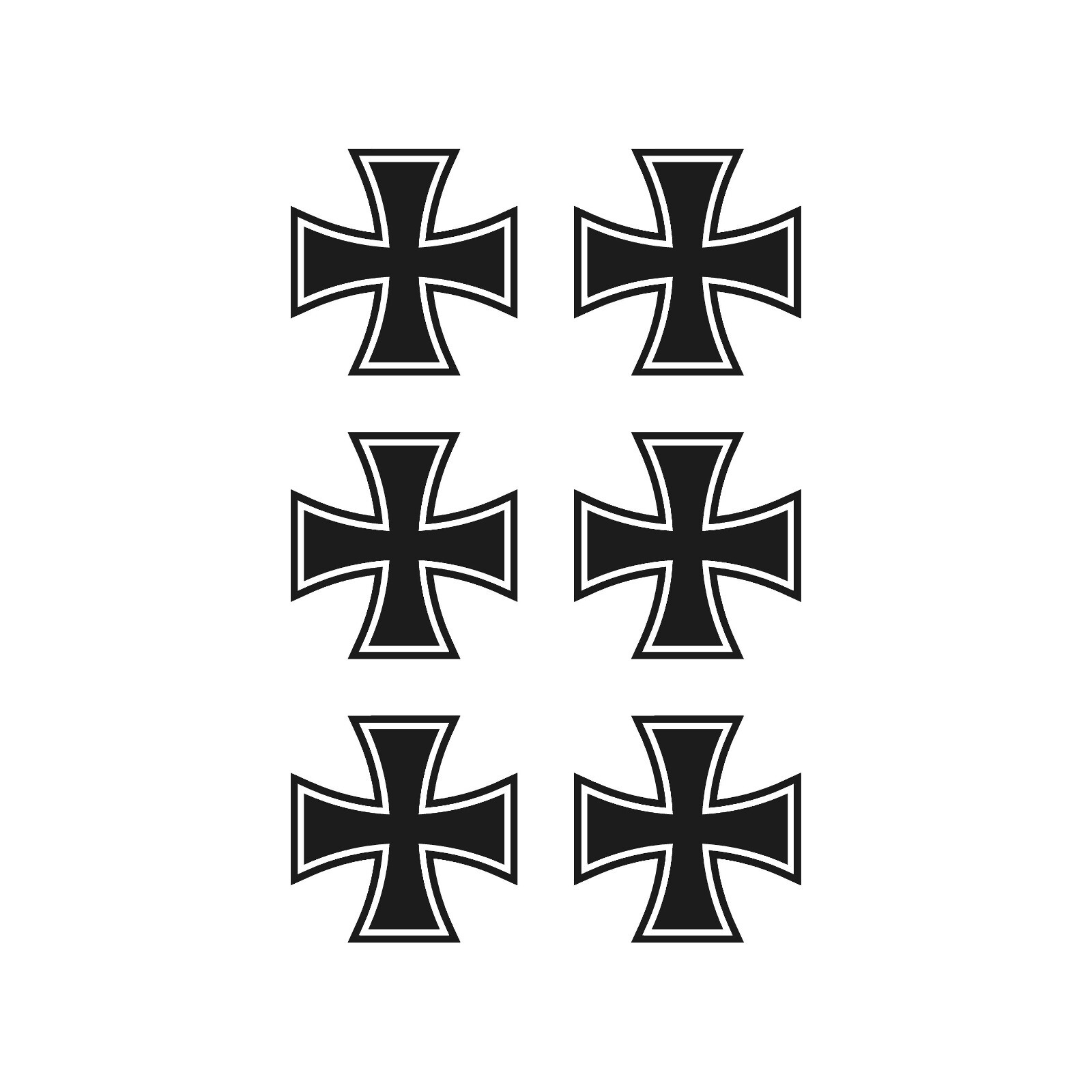set of 6 German cross Iron cross Vinyl Decal symbol Sticker