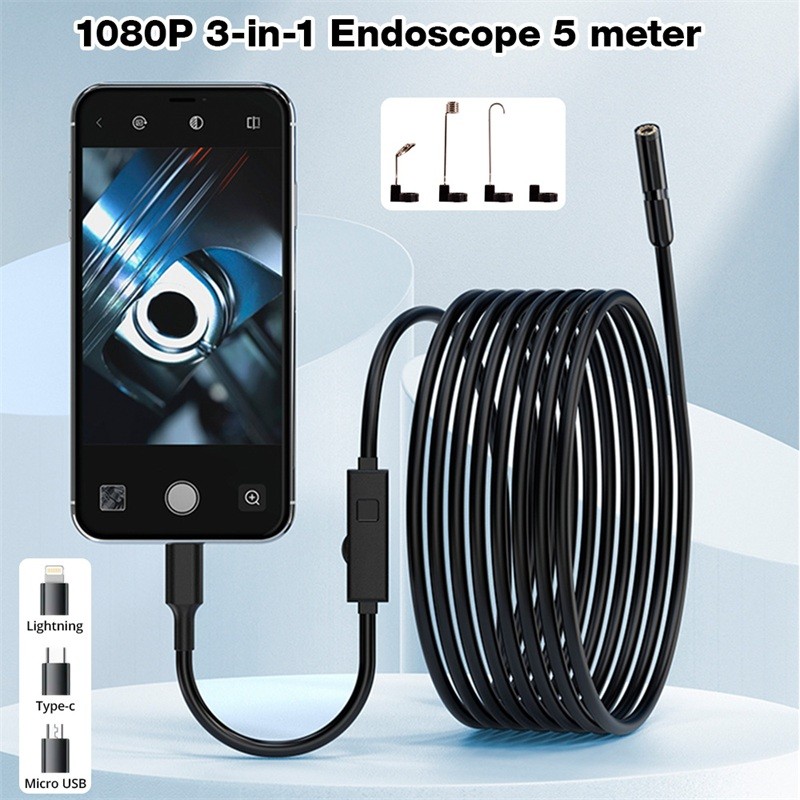 5M 8LED Waterproof Endoscope Borescope Inspection Camera For iPhone Android iOS