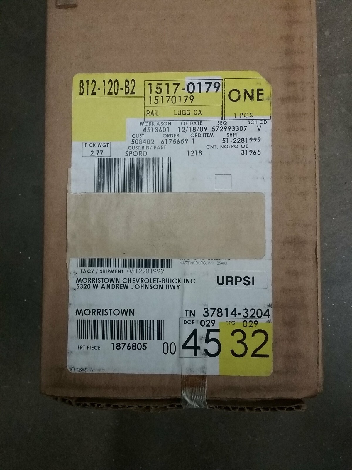 Genuine GM Roof Luggage Carrier Cross Rail Center 15170179