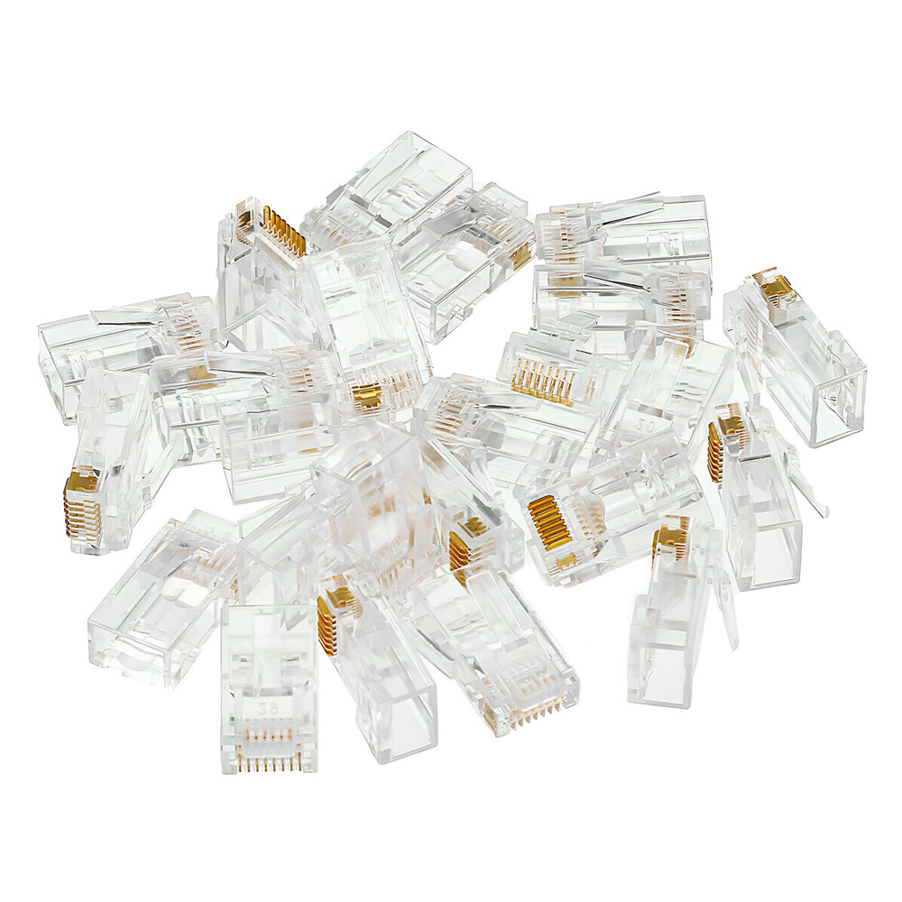 1000PCS CAT6 RJ45 Pass Through Network Cable Modular Plug Connector Open End