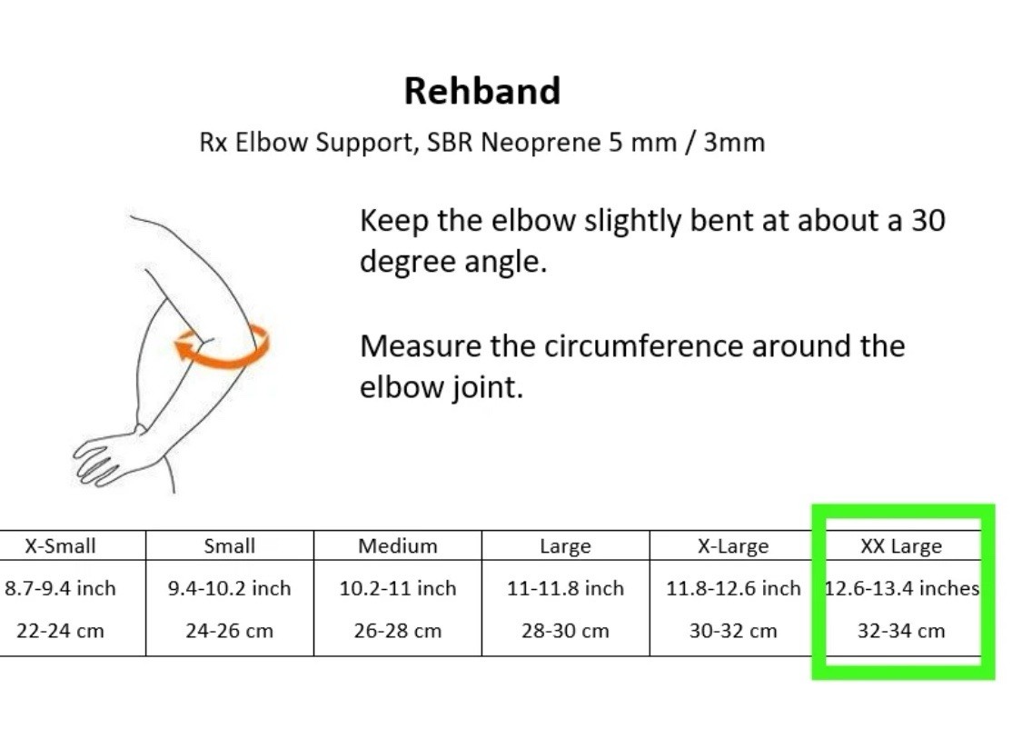 Rehband 7720 XXL Elbow Support CORE LINE Crossfit Weightlifting Powerlifting Set